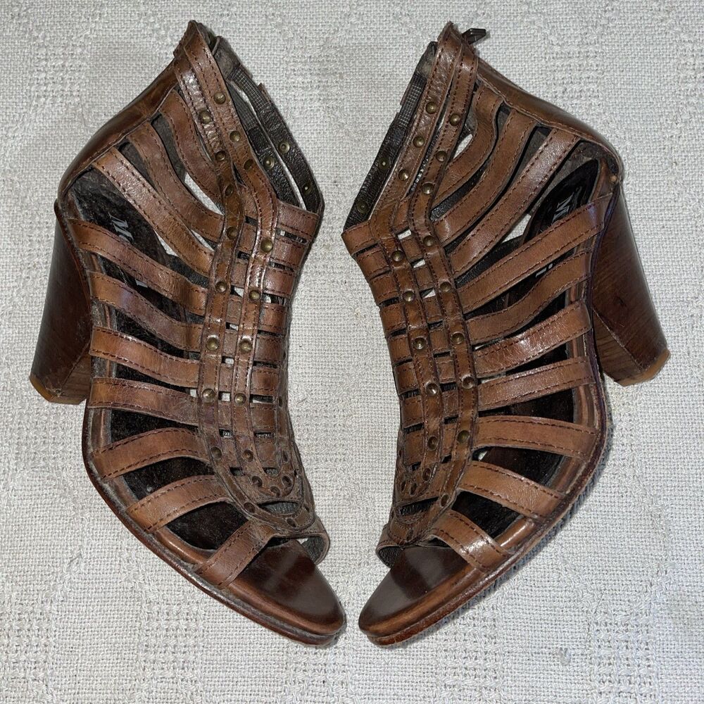 Medici New York Women’s Gladiator Heels Size 38 U.S. 7 M Brown Leather Going Out